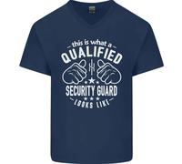 Un Qualificato Sicurezza Protezione Looks Like Uomo Scollo A V Cotone T-Shirt