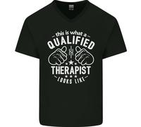 Un Qualificato Terapeuta Looks Like Uomo Scollo A V Cotone T-Shirt