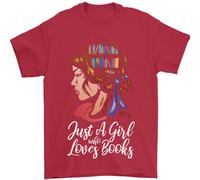 Un Ragazza Chi Ama Libri Topo di Biblioteca Lettura Uomo T-Shirt 100% Cotone