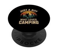 Un ragazzo che ama il campeggio retrò vintage natura escursionista uomo bambino PopSockets PopGrip Adesivo