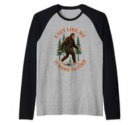 Un Ragazzo Come Me è Difficile da Trovare Uomini Divertenti da Campeggio Bigfoot Maglia con Maniche Raglan