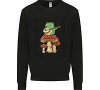 Un Ranocchio Che Suona La Chitarra Su Un Funghi Magico Felpa Per Bambini