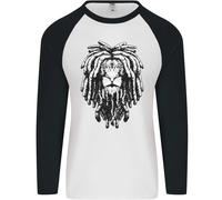 Un Rasta Leone Con Rasta Cjamaica Reggae Uomo L/S Baseball T-Shirt
