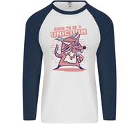 Un Rat Born To Be A Unicorn Divertente Uomo L/S Baseball T-Shirt
