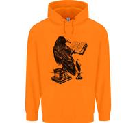 Un Raven Lettura Un Libro Letteratura Bambini Felpa con Cappuccio