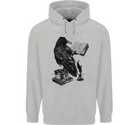 Un Raven Lettura Un Libro Letteratura Bambini Felpa con Cappuccio