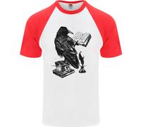 Un Raven Lettura Un Libro Letteratura Uomo S/S Baseball T-Shirt