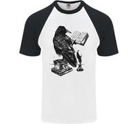 Un Raven Lettura Un Libro Letteratura Uomo S/S Baseball T-Shirt