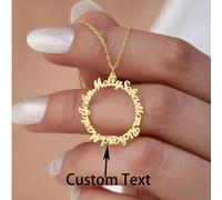 Un regalo personalizzato per la Festa della Mamma, ciondolo rotondo personalizzato con più nomi: collana Amore Infinito, collana con nome della famiglia, gioielleria da donna, regalo ideale per madri,