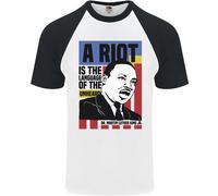 Un Ribelli Martin Luther King Nero Vive Materia Uomo S/S Baseball T-Shirt