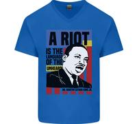Un Ribelli Martin Luther King Nero Vive Materia Uomo Scollo A V Cotone T-Shirt