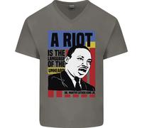 Un Ribelli Martin Luther King Nero Vive Materia Uomo Scollo A V Cotone T-Shirt