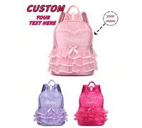 Un sacchetto personalizzato con un nome personalizzato o un messaggio per le vacanze. Personalizza il tuo zaino, borsa da ballo, ballerina rosa in pizzo, piccola principessa per la scuola. Puoi person
