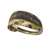 Un sacco di simpatiche immagini di pecore Fascia elastica per esercizi, fascia per capelli, fascia per uomini e donne, fascia per capelli per yoga e fitness