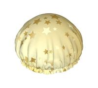 Un sacco di stelle cuffia da impermeabile senza cuciture oro, cuffia elastica per capelli da bagno protezione ambientale cuffie da bagno per capelli, doppio strato impermeabile cappello da do