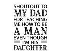 Un saluto a mio padre per avermi insegnato come essere un uomo Adesivi decorativi in vinile 68x93.3cm Facile da installare Nero