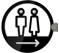 Un segno di toilette per uomini e donne Cartelli for bagni rotondi con accessori di montaggio a freccia multicolore, misure multiple, confezione da 1(C,20X20CM)