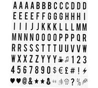 Un set da 104 pezzi di lettere e numeri cinematografici neri di ricambio per cassetta delle lettere in formato A4 illuminata, cartelli, cartelli per messaggi, bacheche di presentazione 65,4 x 35 mm