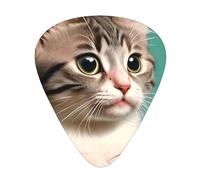 Un set di 12 plettri per chitarra Curious Cat, tra cui 3 spessori di plettri per chitarre acustiche, ukulele e altro ancora.