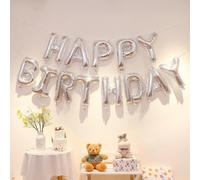 Un set di 13 palloncini per il compleanno con lettere in alluminio film rosa dorato da 40cm, set di banner per decorazioni di sfondo, Natale Tagli UnicaPolietilene