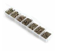 Un set di 3, 4, 5, 6, 7, 8, 10 mm, 8 colori, anelli di congiunzione aperti, divisi, anelli di collegamento per la creazione di gioielli fai da te, connettori, set da 1450 pezzi, bronzo