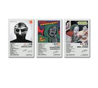 Un set di 3 poster di Mf Doom su tela, con firma dell'album e firma, poster decorativi da parete per stanza, poster decorativi estetici, 30 x 45 cm, 3 pezzi stile