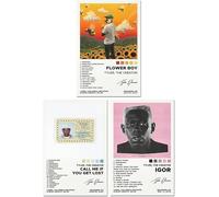 Un set di 3 poster su tela, poster Tyler, poster floreale Boy Igor, poster Call Me If You Get Lost, set di 3 pezzi, 20 x 30 cm, stampe su tela senza cornice, set di 3