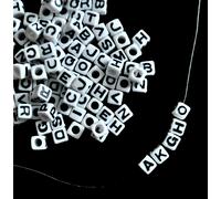 Un Set Di a-Z 26 Lettere Cubo, Piatto Rotondo Acrilico Alfabeto Perline 6,7mm '