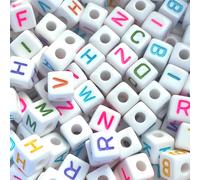 Un Set Di a-Z 26 Lettere Cubo, Piatto Rotondo Acrilico Alfabeto Perline 6,7mm '