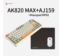 Un set di AK820 pesce volante asse riso grigio arancione + mouse wireless AJ159 sensore PAW3311 per inviare pacchetto di fornitura, tappetino per mouse MP02