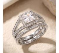 Un set di anello quadrato leggero con micro intarsio unisex per uomini e donne gioielli raffinati per la vita quotidiana incontri decorazione per feste di fine anno