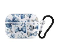 Un set di custodie per AirPod Pro con fiocchi blu, cover rigida antigraffio in policarbonato con portachiavi, accessori per AirPod Pro 2°/1° custodia per donne e uomini, stile bianco
