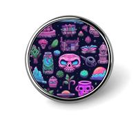 Un set di distintivi decorativi a forma di oggetto in lega di alluminio resistente, spilla rotonda leggera per camicie, giacche, cappelli, uniformi, 2,5 cm