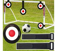 Un set di due bersagli per il tiro al calcio con lunghezza regolabile, progettati per l'allenamento all'aperto per migliorare precisione e controllo del tiro, adatti sia per la pratica indoor che all'