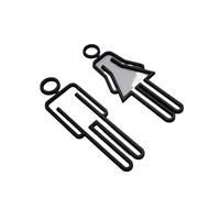 Un set di insegne tridimensionali for il bagno con cavità, insegne creative for porte da bagno, segnaletica for il bagno, decorazione for la stanza da soggiorno(Black)
