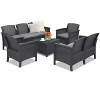 Un set di mobili in rattan per il giardino Venezia Coffee Box 7 antracite Bica