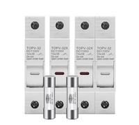 Un Set Di Portafusibili CC 1P 2P 10 * 38mm Ad Alta Tensione Solare Fotovoltaica 1100V TOPV-30 Base Protezione Del Sistema Fotovoltaico GpV(30A,1P Without LED)