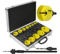 Un set di seghe a corona per tavole di gesso e legno 19-76 mm + valigia alu