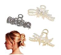 Un set di tre fermagli curvi adatti a donne con capelli spessi e sottili(B)