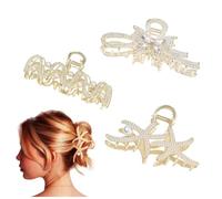 Un set di tre fermagli curvi adatti a donne con capelli spessi e sottili(C)