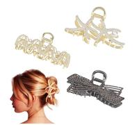 Un set di tre fermagli curvi adatti a donne con capelli spessi e sottili(F)