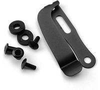 Un set nero con clip per cintura, clip in metallo Kydex in vita, kit guaina coltello Kydex, ricambio clip per coltelli, clip da cintura in metallo per guaine per coltelli, fondine