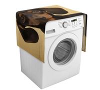 Un simpatico bassotto copertura per lavatrice con tasche portaoggetti per lavatrice e asciugatrice, copertura antipolvere 137,9 x 52,1 cm, cuscinetti protettivi per frigorifero e cucina, decorazione