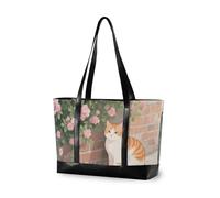 Un simpatico cartone animato arancione gatto borsa tote moda per le donne con borse con cerniera per il lavoro per gli uomini con tablet bolsas para computadoras de mujer