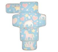Un simpatico cartone animato bianco unicorni riutilizzabili fasciatoio con tasca in tessuto fasciatoio fasciatoio da viaggio leggero e pieghevole fasciatoio cambiadores de pa?ales para Bebes