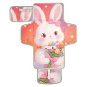 Un simpatico cartone animato coniglio bianco riutilizzabile fasciatoio con tasca in tessuto fasciatoio portatile per mamme, papà cambiador de pa?ales para Bebes