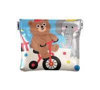 Un simpatico cartone animato e colorato zoo da donna in pelle PU portamonete impermeabile accessori da viaggio per ragazze signore borsa