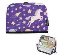 Un simpatico cartone animato viola cosmico unicorni astuccio organizer grande capacità portapenne ad alta capacità scatola organizer per insegnanti forniture scolastiche cartuchera para ninos