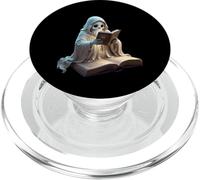 Un simpatico fantasma di Halloween che legge ritagliato PopSockets PopGrip per MagSafe