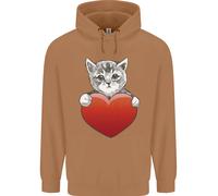 Un Simpatico Gatto con Una Cuore Amore Valentines Giorno Uomo Felpa